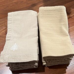 Set of Beige and Tan Cloth Napkins Lot of 10